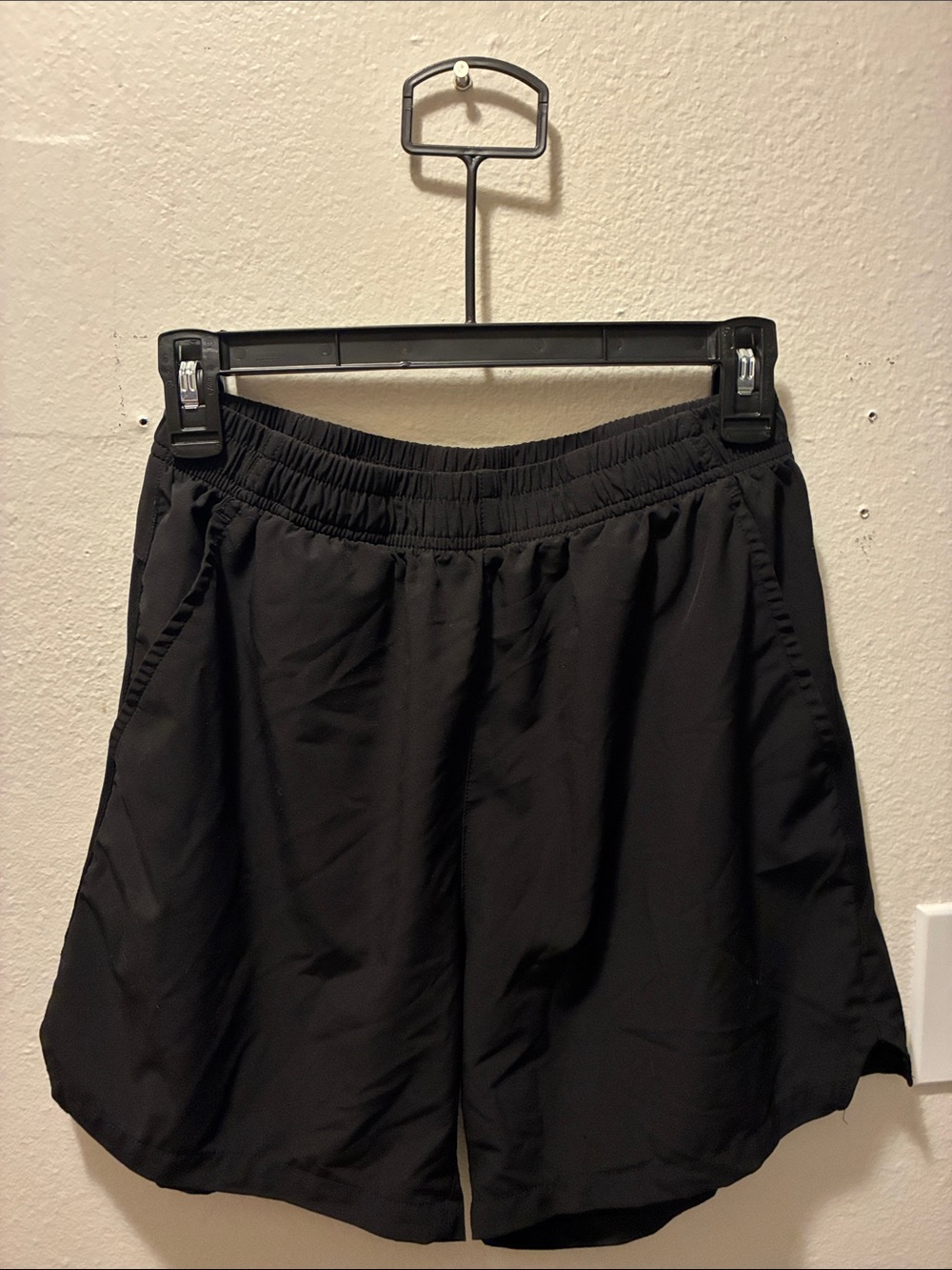 Women or Men’s Black Elastic-Waist Active Shorts